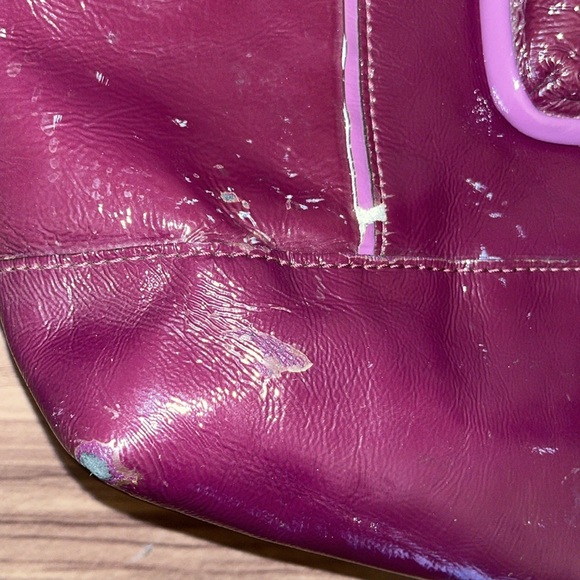 Coach poppy patent leather purple glam tote with crossbody strap - Picture 5 of 16